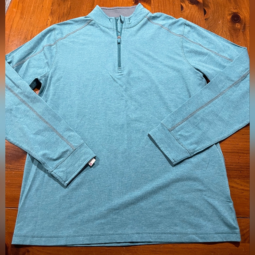 NWT TASC MENS Blue Carrollton Lightweight Quarter Zip Long‎ Sleeve Size Small - Picture 4 of 6